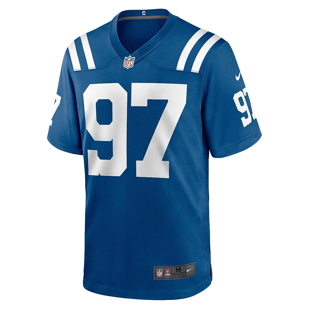 Zennovawear Men's Indianapolis Colts Laiatu Latu Royal Player Game Jersey