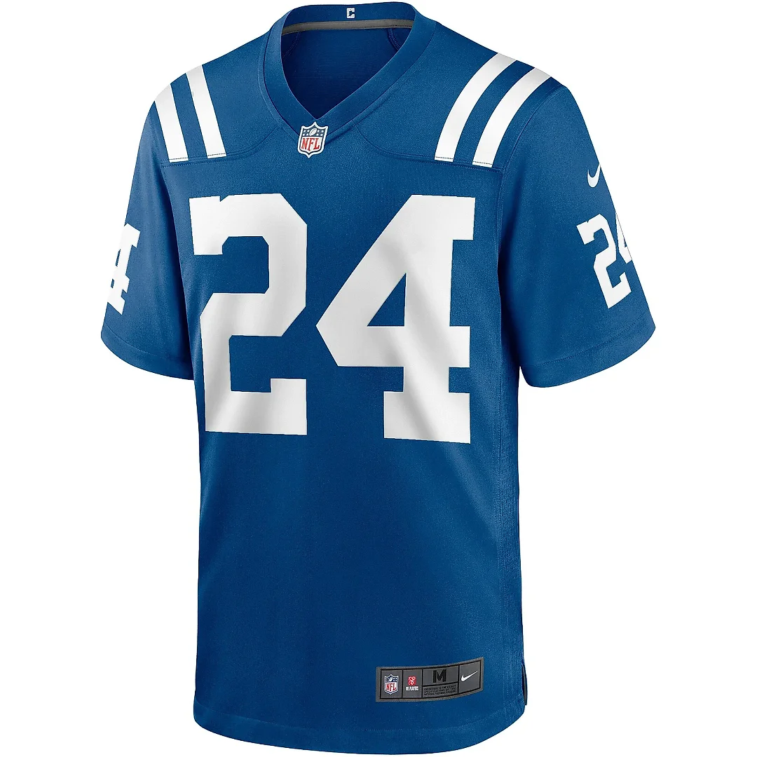 Zennovawear Men's Indianapolis Colts Lenny Moore Royal Game Retired Player Jersey
