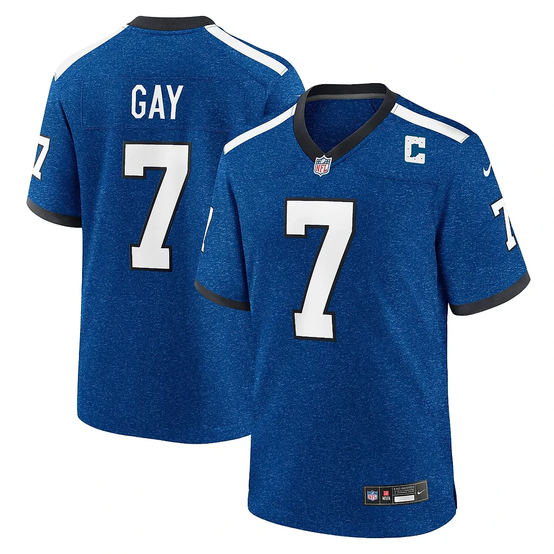 Zennovawear Men's Indianapolis Colts Matt Gay Royal Indiana Nights Alternate Game Jersey
