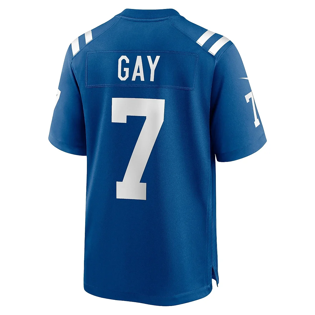 Zennovawear Men's Indianapolis Colts Matt Gay Royal Team Game Jersey