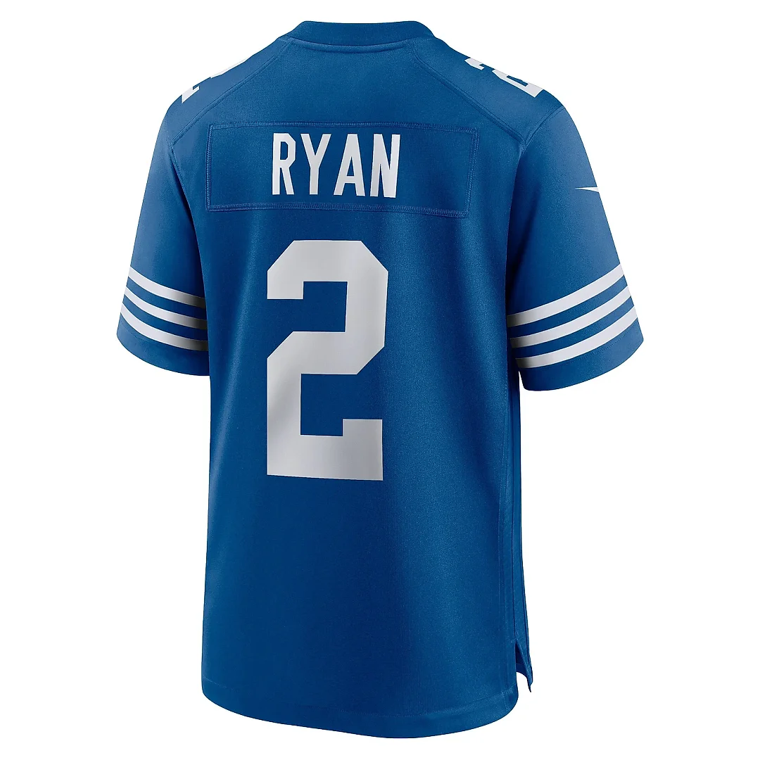 Zennovawear Men's Indianapolis Colts Matt Ryan Royal Alternate Game Jersey