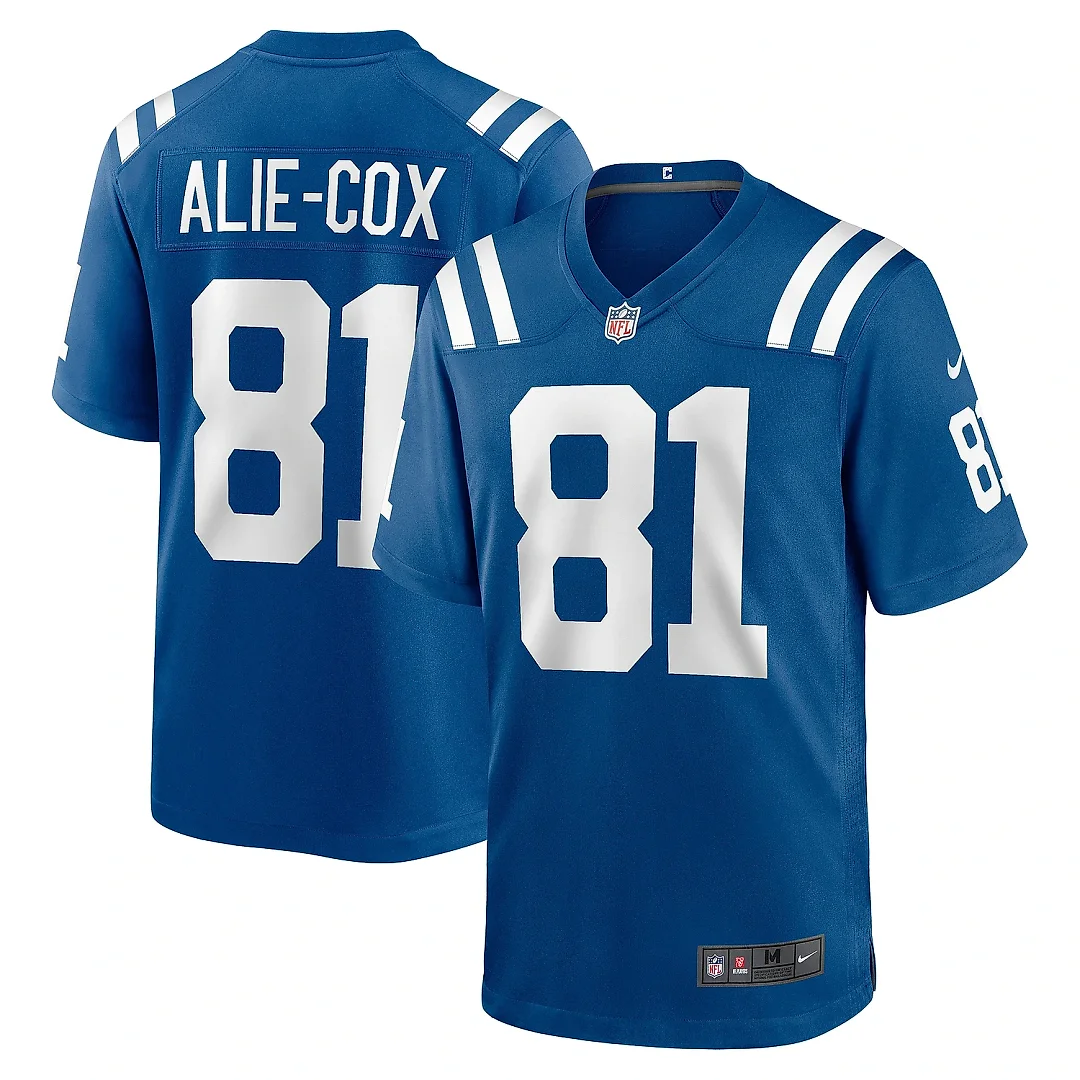 Zennovawear Men's Indianapolis Colts Mo Alie-Cox Royal Team Game Jersey