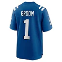 Zennovawear Men's Indianapolis Colts Number 1 Groom Royal Game Jersey