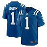 Zennovawear Men's Indianapolis Colts Number 1 Groom Royal Game Jersey