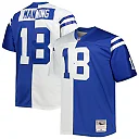 Zennovawear Men's Indianapolis Colts Peyton Manning Mitchell & Ness White/Royal Big & Tall Split Legacy Retired Player Jersey