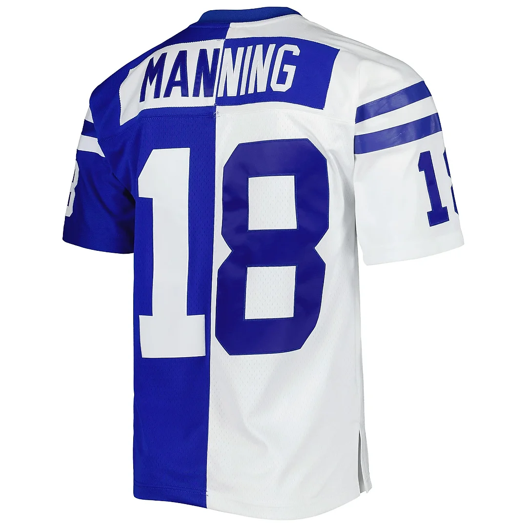 Zennovawear Men's Indianapolis Colts Peyton Manning Mitchell & Ness Royal/White 1998 Split Legacy Jersey