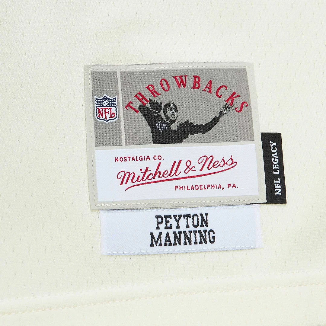 Zennovawear Men's Indianapolis Colts Peyton Manning Mitchell & Ness Cream Chainstitch Legacy Jersey