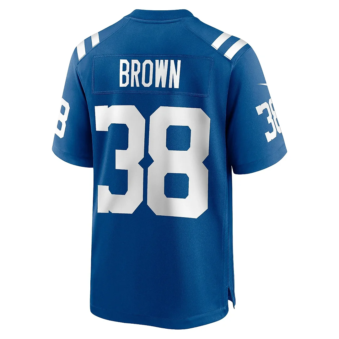 Zennovawear Men's Indianapolis Colts Pharaoh Brown Royal Game Player Jersey