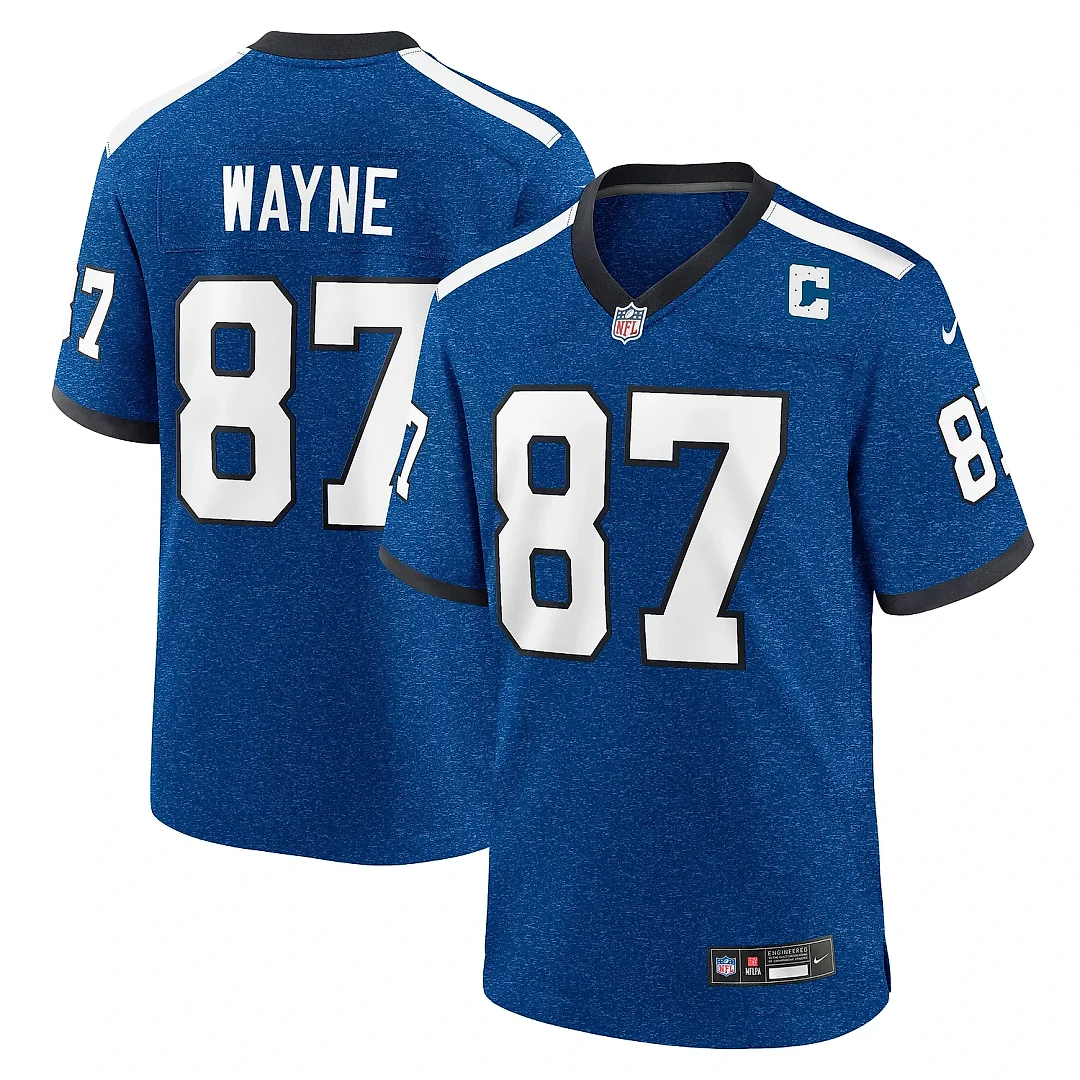 Zennovawear Men's Indianapolis Colts Reggie Wayne Royal Indiana Nights Alternate Game Jersey