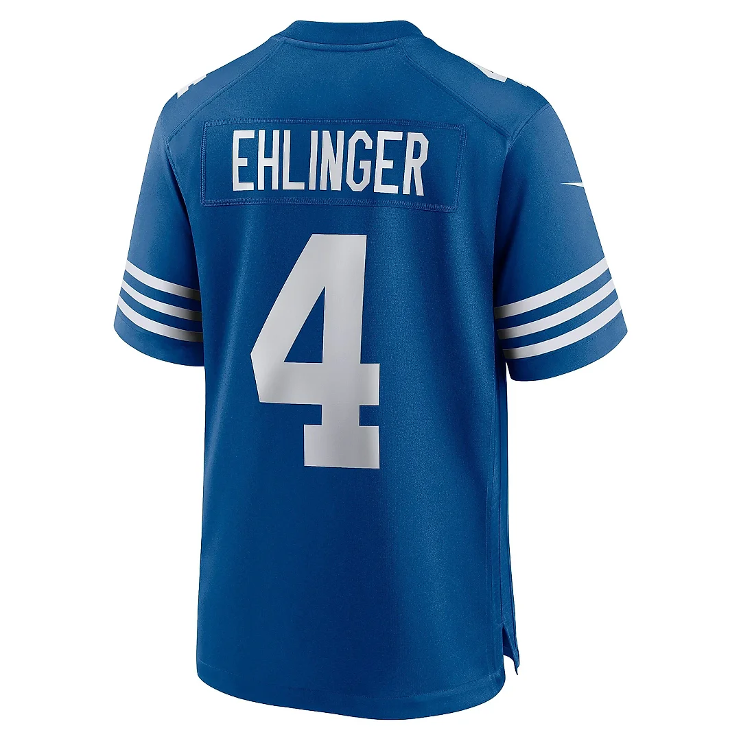 Zennovawear Men's Indianapolis Colts Sam Ehlinger Blue Game Player Jersey
