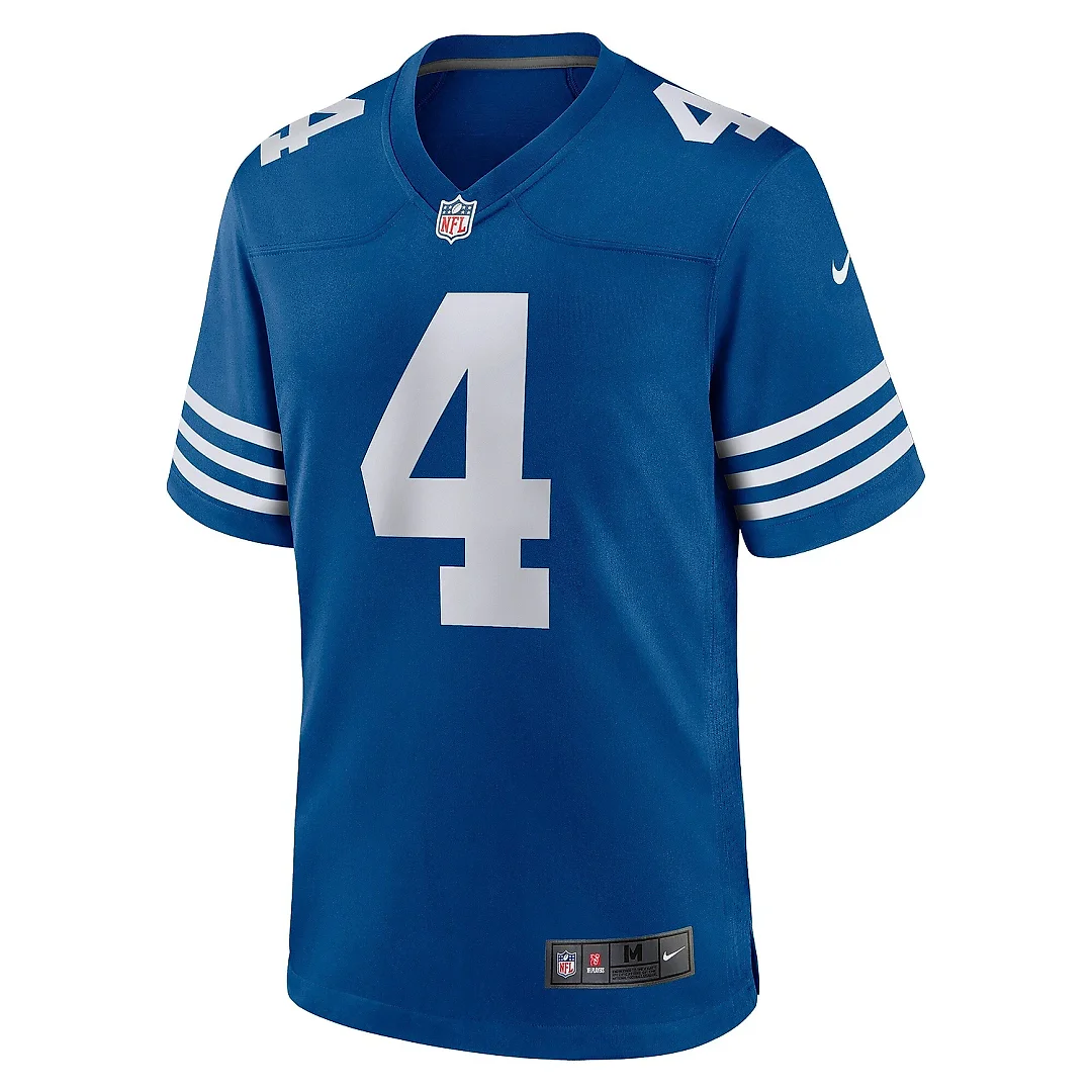Zennovawear Men's Indianapolis Colts Sam Ehlinger Blue Game Player Jersey