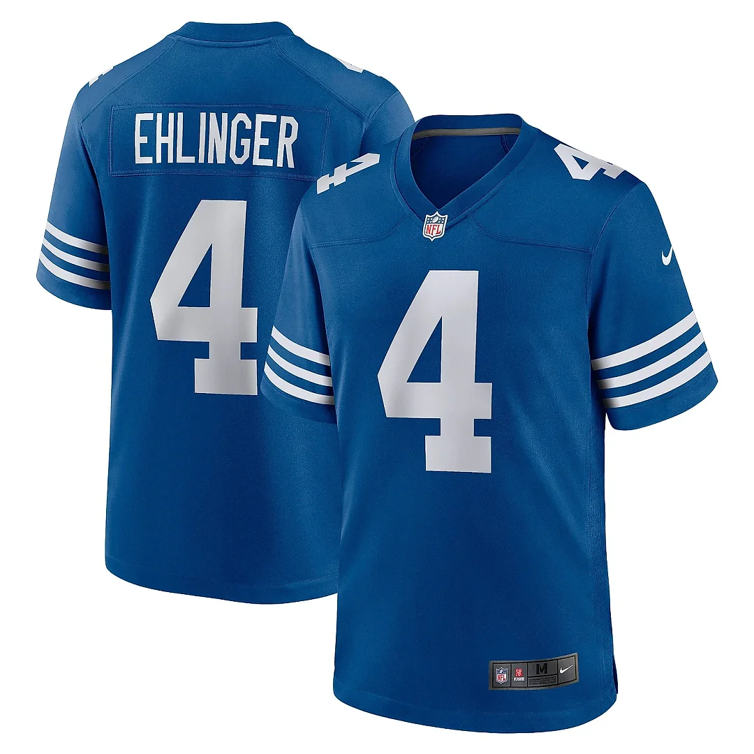 Zennovawear Men's Indianapolis Colts Sam Ehlinger Blue Game Player Jersey