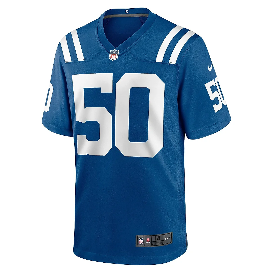 Zennovawear Men's Indianapolis Colts Segun Olubi Royal Game Player Jersey
