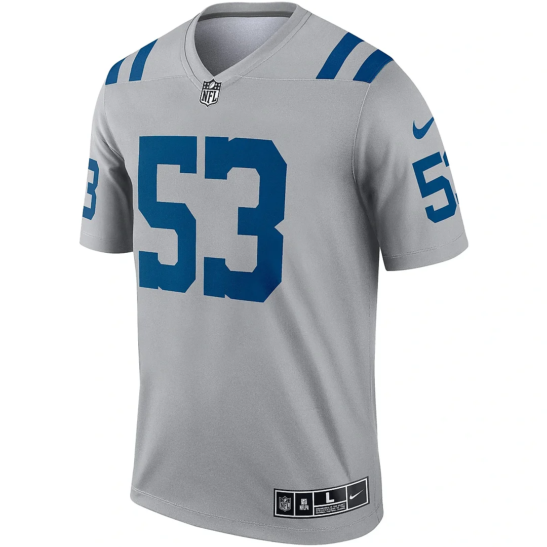Zennovawear Men's Indianapolis Colts Shaquille Leonard Gray Inverted Legend Player Performance Top