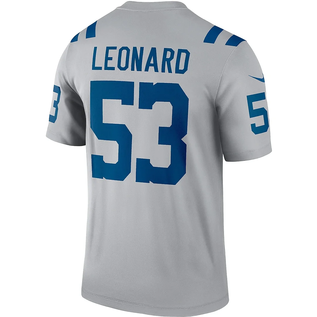 Zennovawear Men's Indianapolis Colts Shaquille Leonard Gray Inverted Legend Player Performance Top