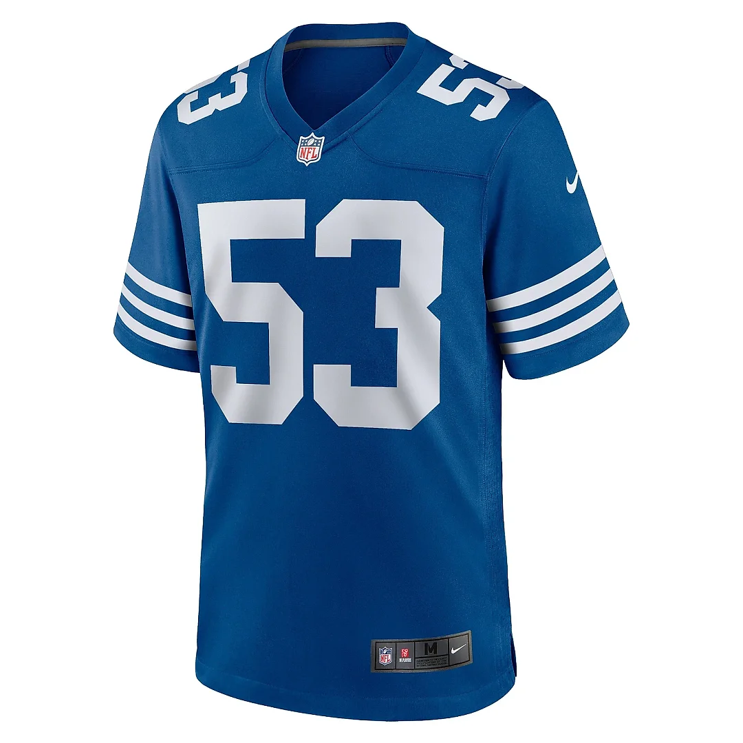 Zennovawear Men's Indianapolis Colts Shaquille Leonard Royal Alternate Game Jersey