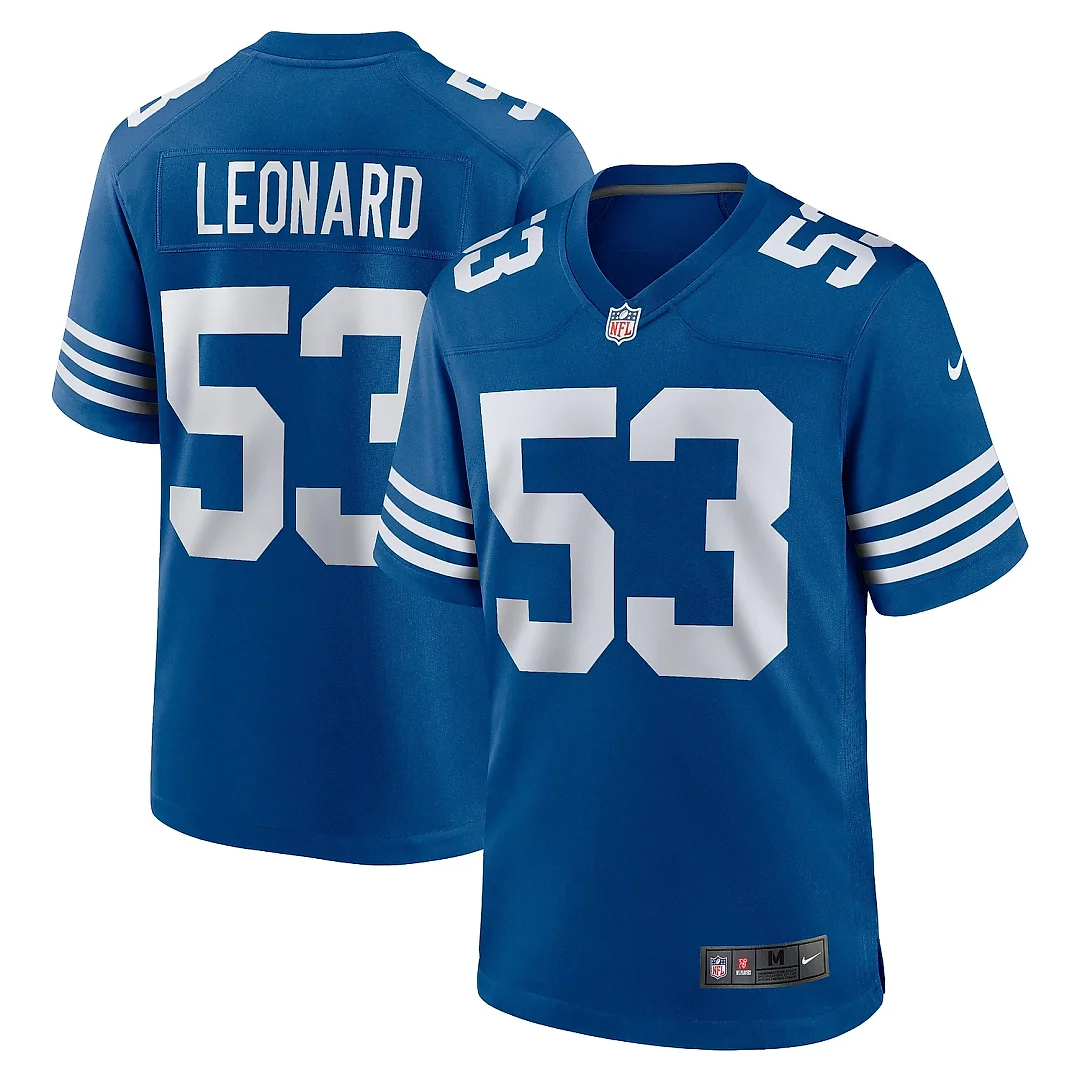 Zennovawear Men's Indianapolis Colts Shaquille Leonard Royal Alternate Game Jersey