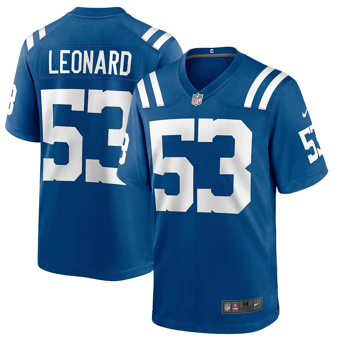 Zennovawear Men's Indianapolis Colts Shaquille Leonard Royal Game Jersey