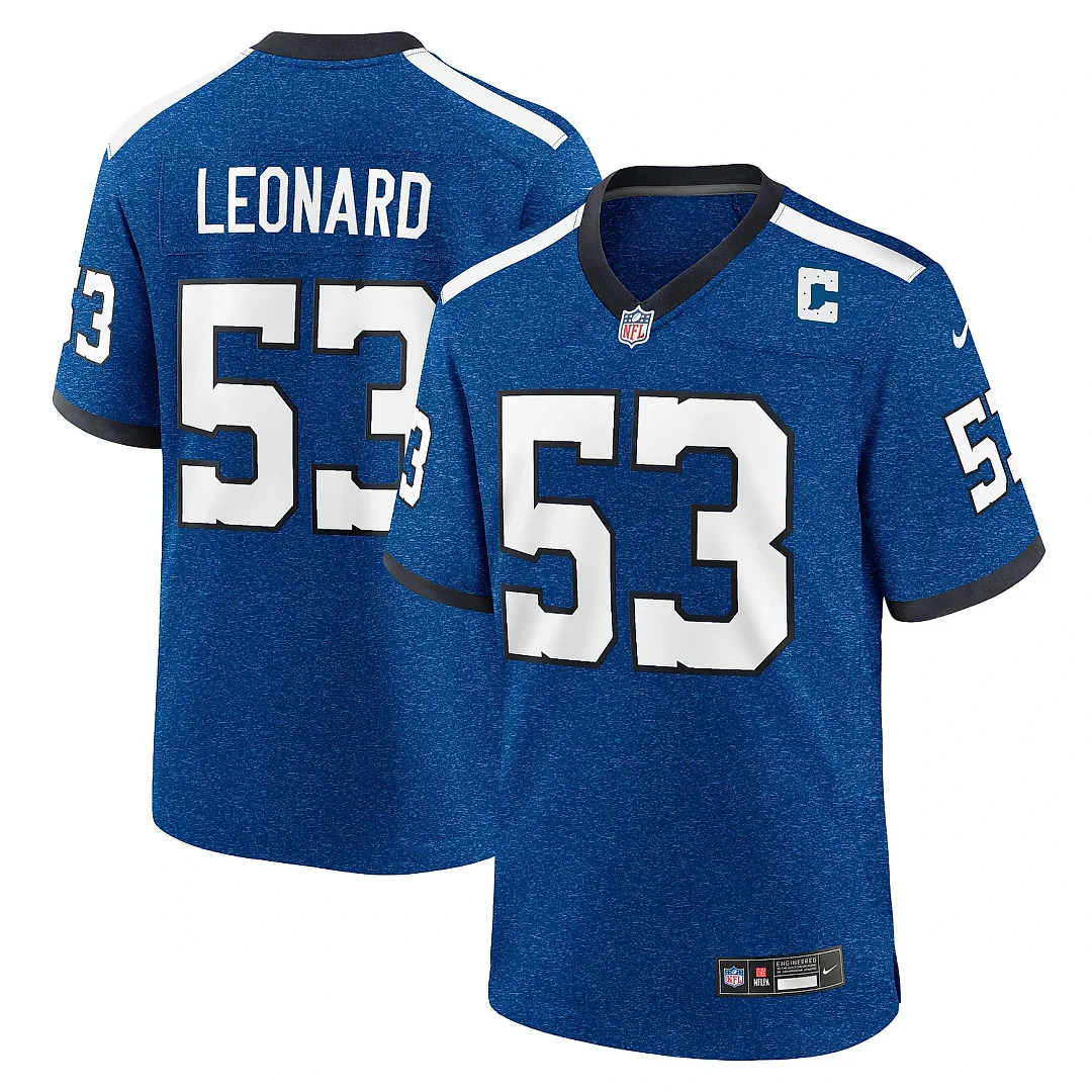 Zennovawear Men's Indianapolis Colts Shaquille Leonard Royal Indiana Nights Alternate Game Jersey
