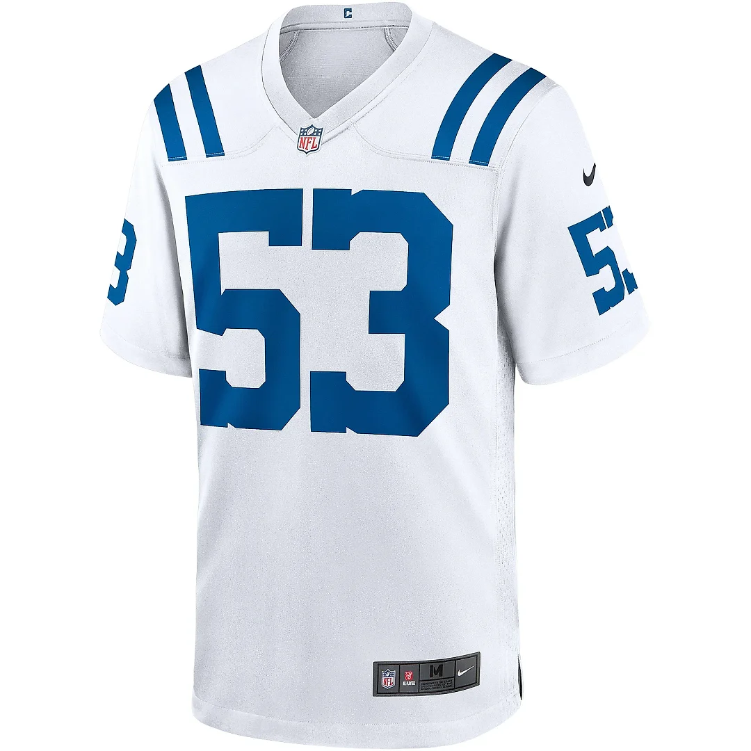Zennovawear Men's Indianapolis Colts Shaquille Leonard White Game Player Jersey