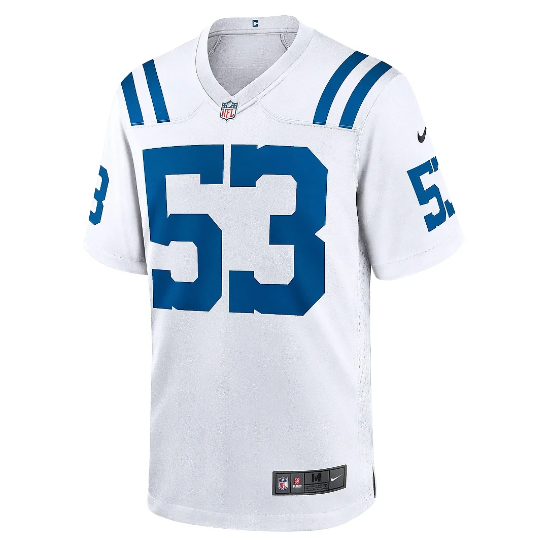 Zennovawear Men's Indianapolis Colts Shaquille Leonard White Player Game Jersey