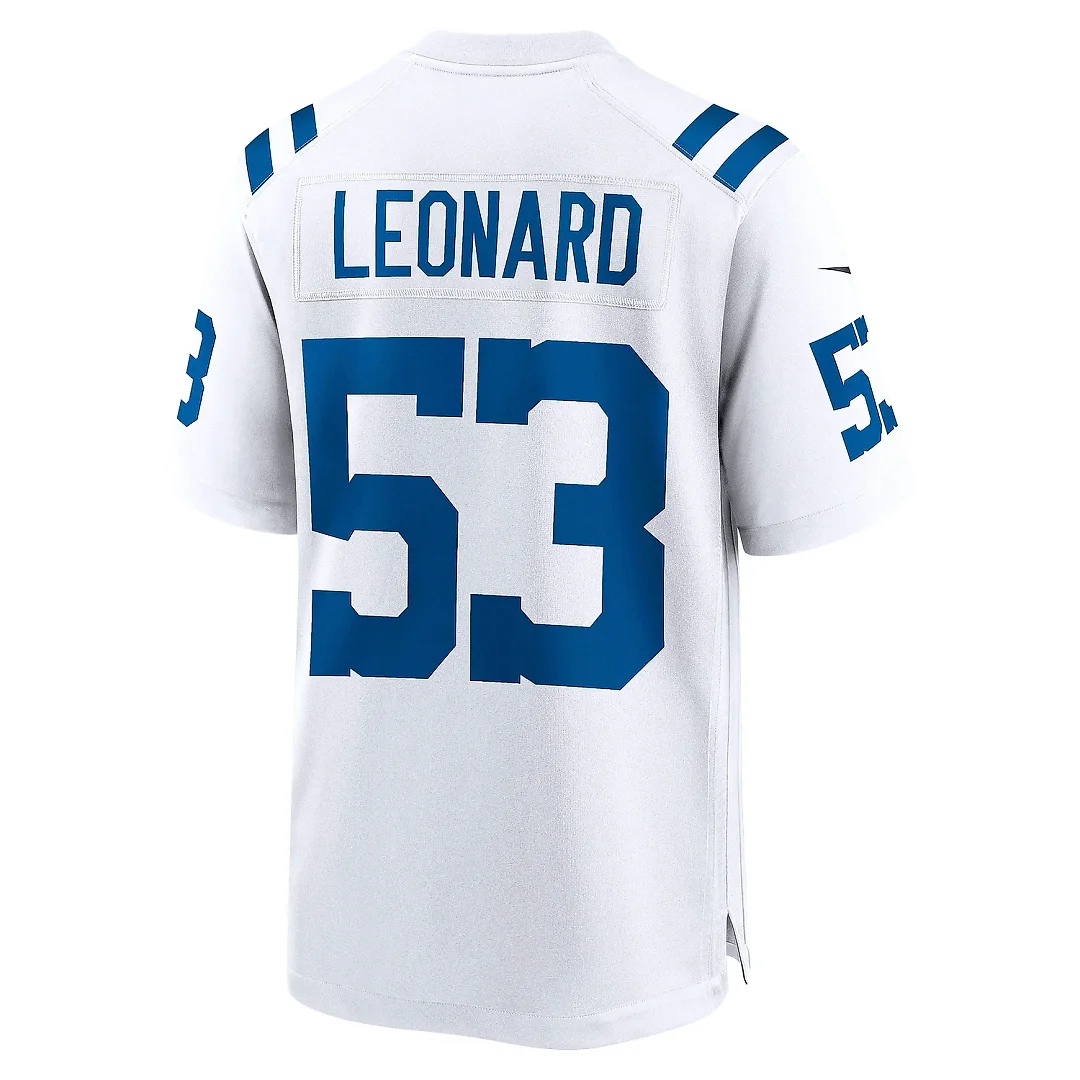 Zennovawear Men's Indianapolis Colts Shaquille Leonard White Player Game Jersey