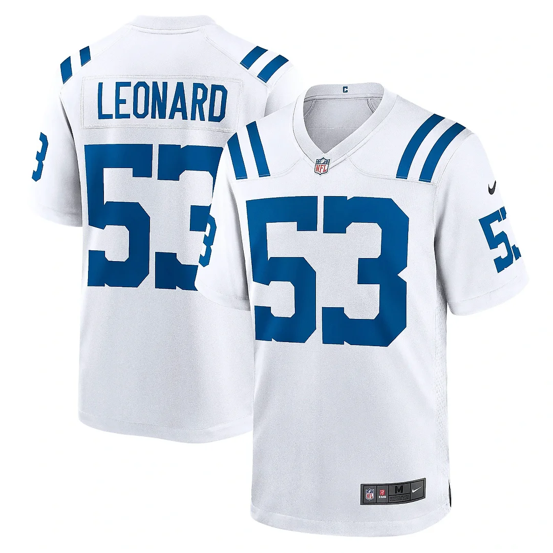 Zennovawear Men's Indianapolis Colts Shaquille Leonard White Player Game Jersey