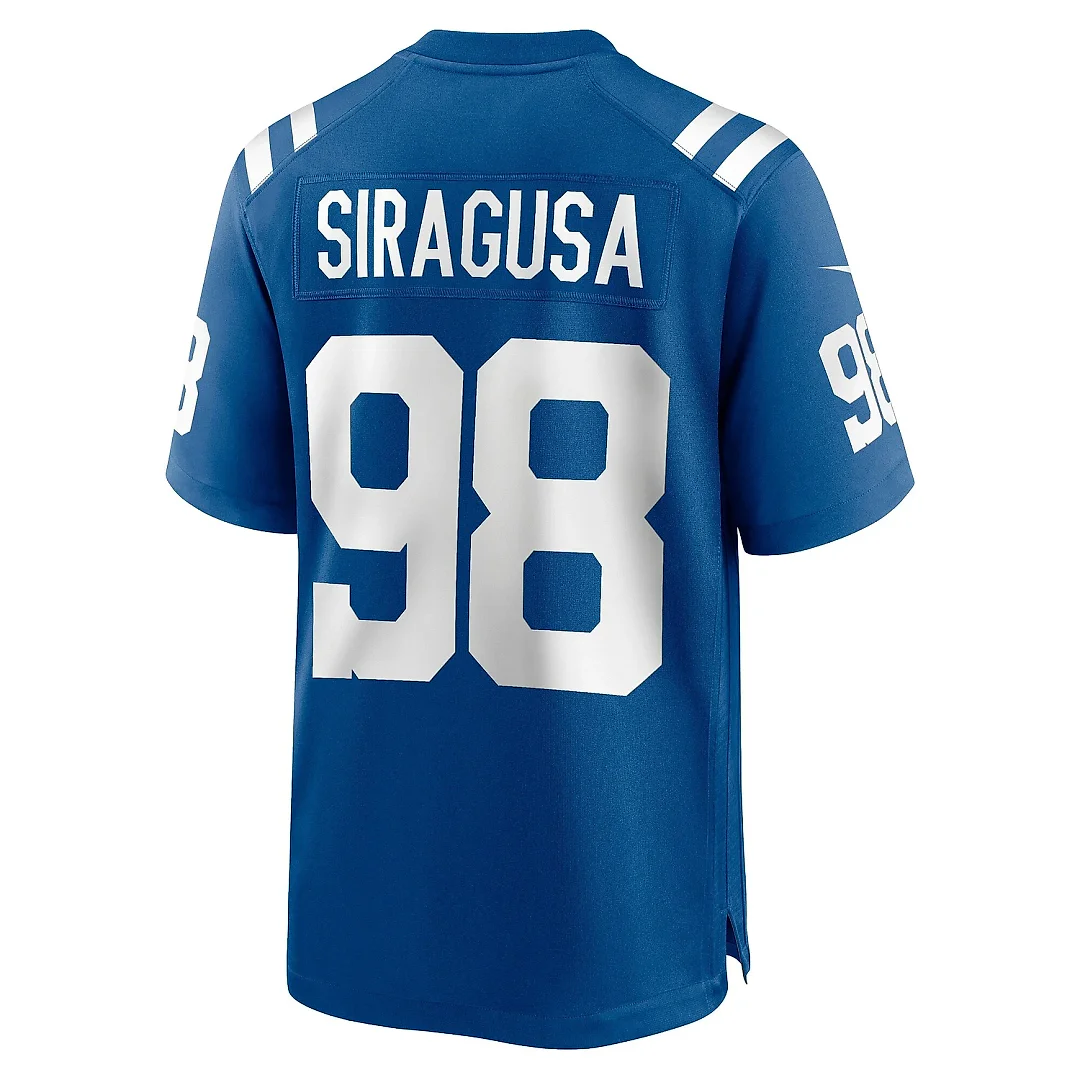 Zennovawear Men's Indianapolis Colts Tony Siragusa Royal Game Retired Player Jersey
