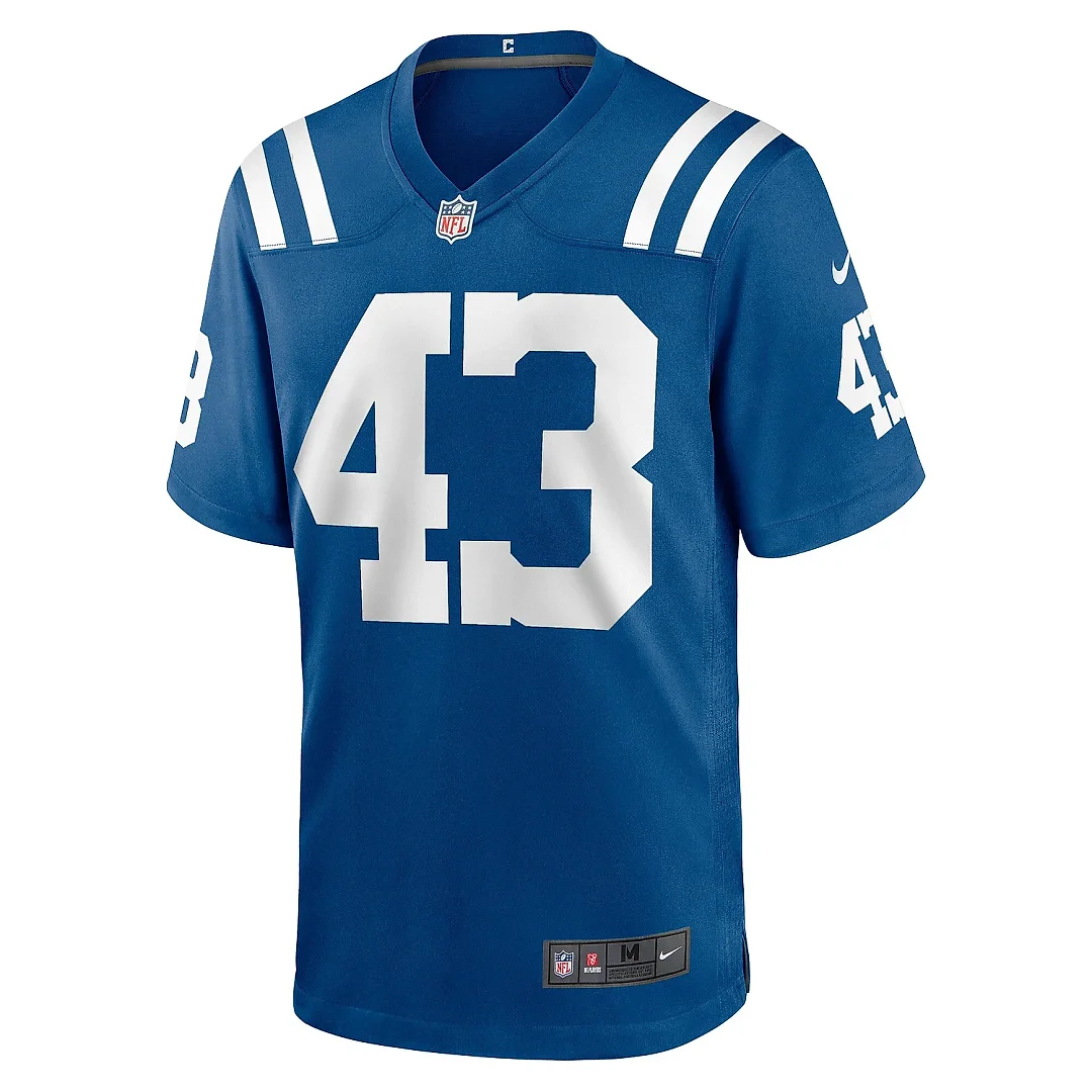 Zennovawear Men's Indianapolis Colts Trevor Denbow Royal Game Player Jersey