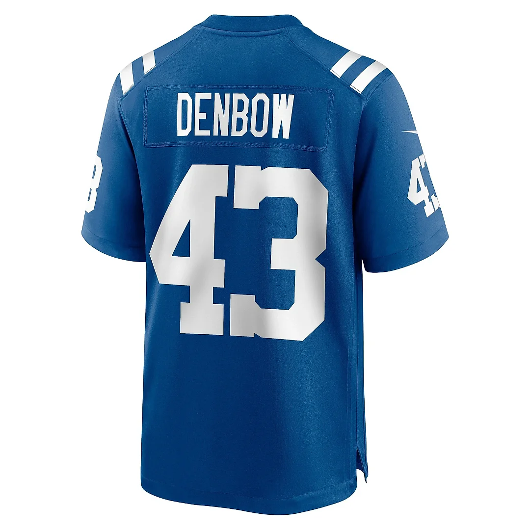 Zennovawear Men's Indianapolis Colts Trevor Denbow Royal Game Player Jersey