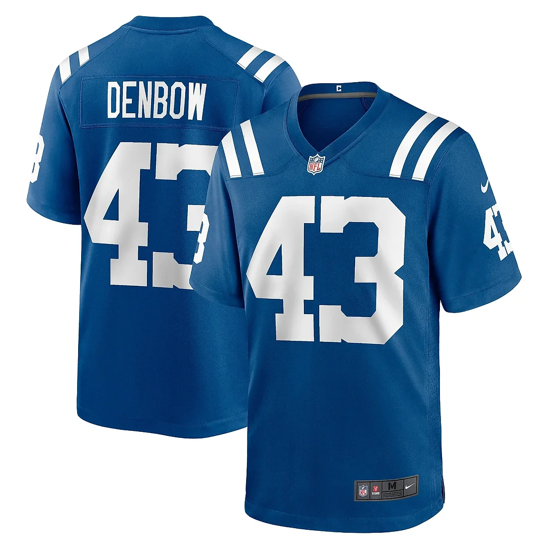 Zennovawear Men's Indianapolis Colts Trevor Denbow Royal Game Player Jersey