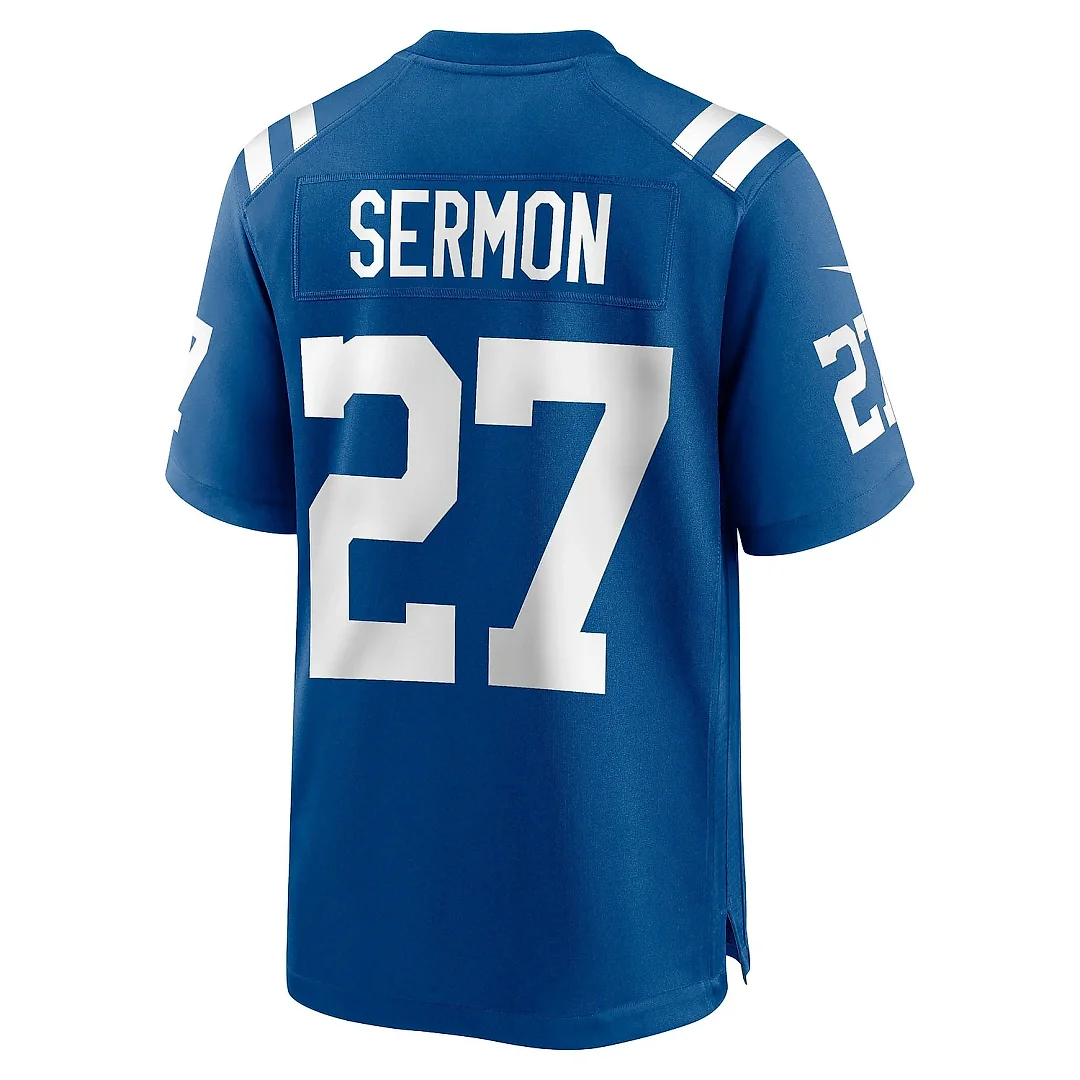 Zennovawear Men's Indianapolis Colts Trey Sermon Royal Game Jersey