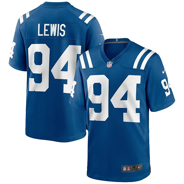 Zennovawear Men's Indianapolis Colts Tyquan Lewis Royal Game Jersey