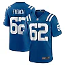 Zennovawear Men's Indianapolis Colts Wesley French Royal Game Player Jersey