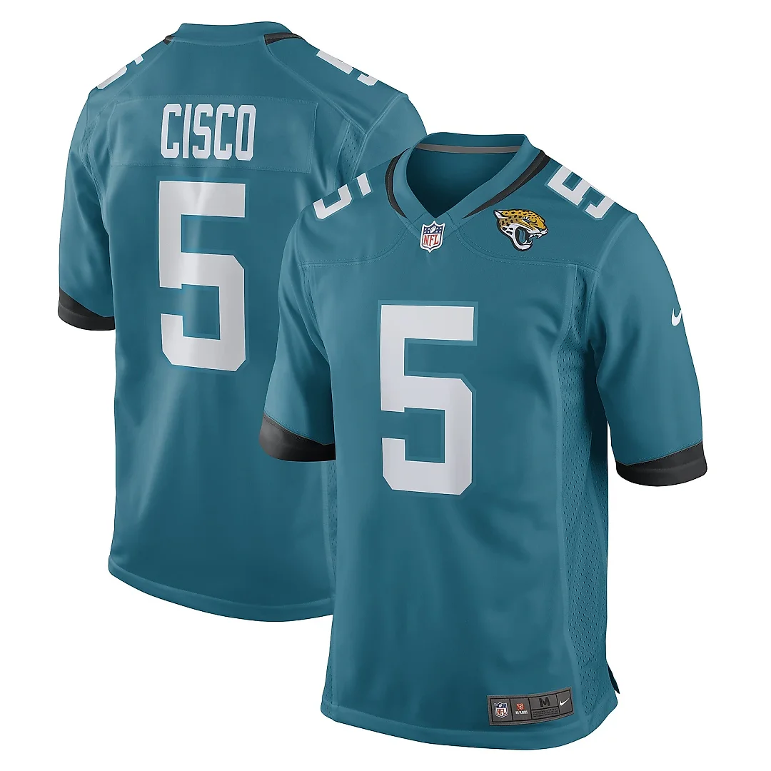 Zennovawear Men's Jacksonville Jaguars Andre Cisco Teal Game Player Jersey
