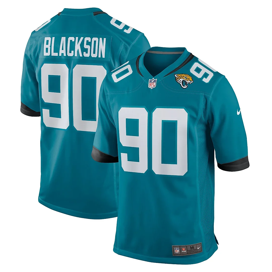 Zennovawear Men's Jacksonville Jaguars Angelo Blackson Teal Team Game Jersey