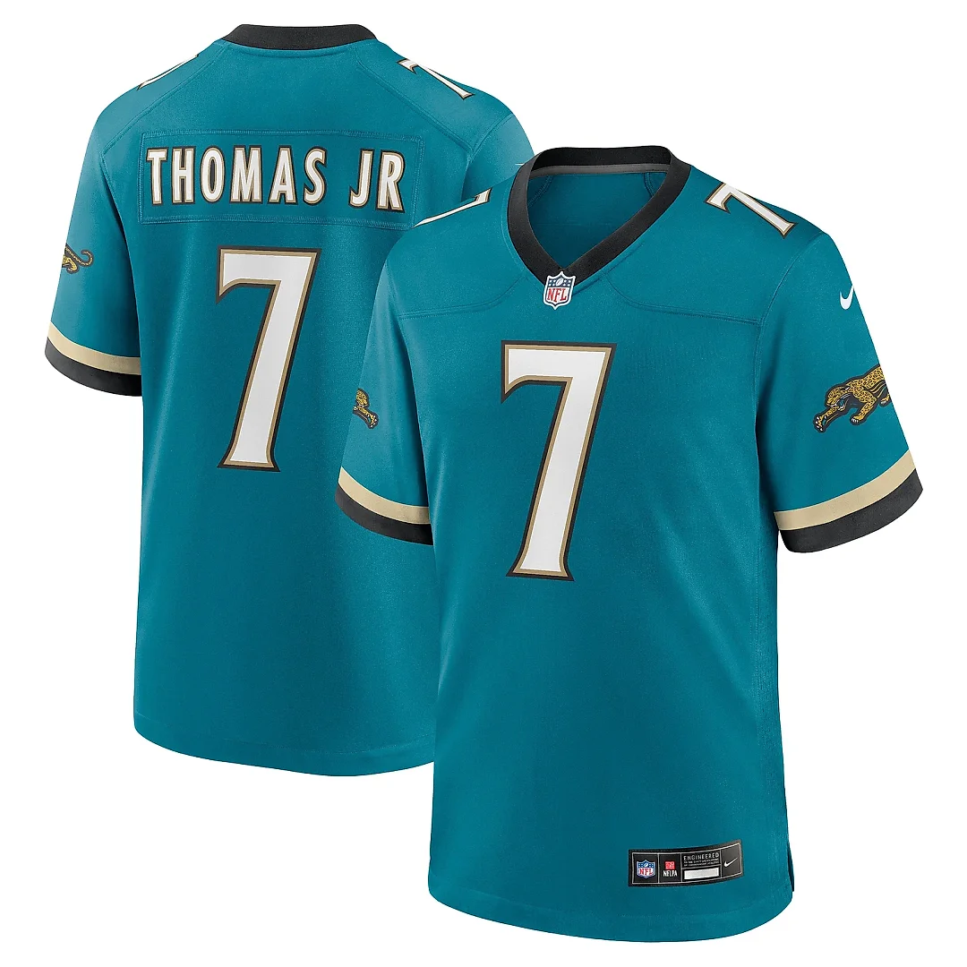 Zennovawear Men's Jacksonville Jaguars Brian Thomas Jr. Teal Prowler Throwback Player Game Jersey