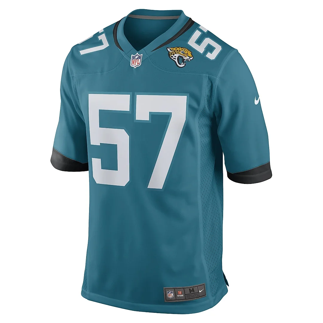 Zennovawear Men's Jacksonville Jaguars Caleb Johnson Teal Game Player Jersey