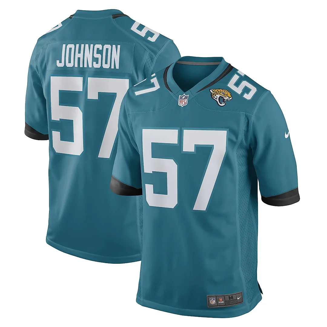 Zennovawear Men's Jacksonville Jaguars Caleb Johnson Teal Game Player Jersey