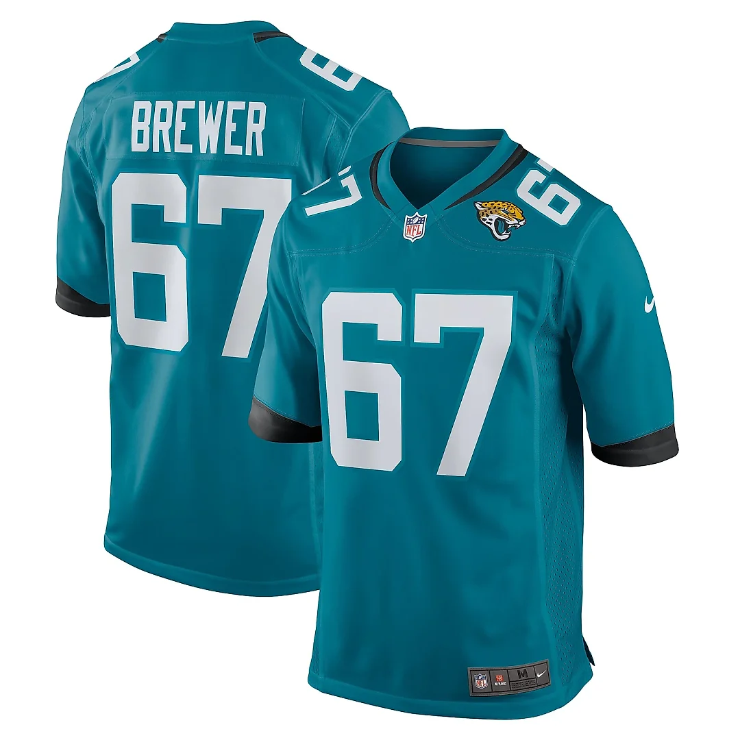 Zennovawear Men's Jacksonville Jaguars Chandler Brewer Teal Game Jersey