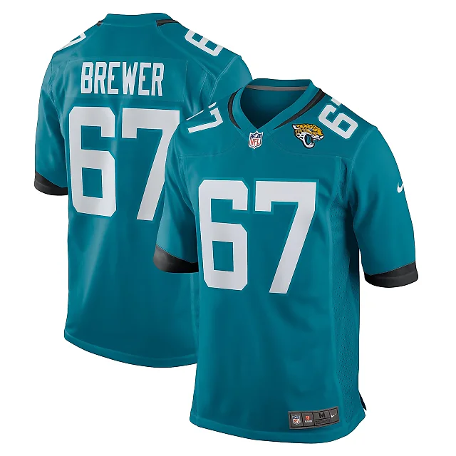 Zennovawear Men's Jacksonville Jaguars Chandler Brewer Teal Game Jersey