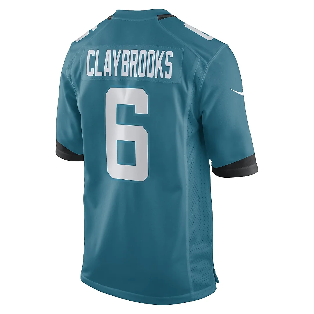 Zennovawear Men's Jacksonville Jaguars Chris Claybrooks Teal Game Player Jersey