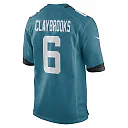 Zennovawear Men's Jacksonville Jaguars Chris Claybrooks Teal Game Player Jersey