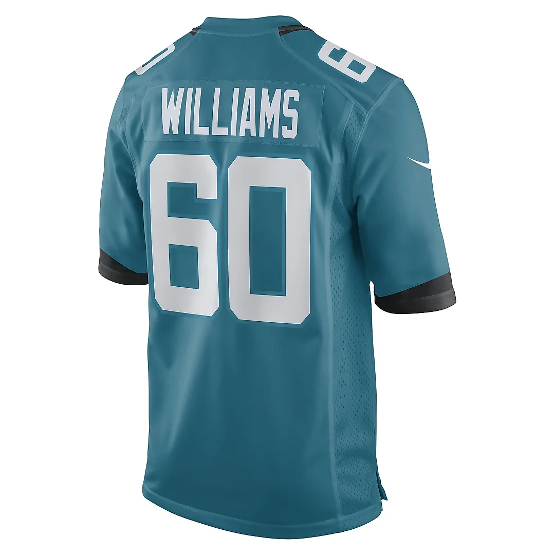 Zennovawear Men's Jacksonville Jaguars Darryl Williams Teal Game Player Jersey