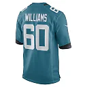Zennovawear Men's Jacksonville Jaguars Darryl Williams Teal Game Player Jersey