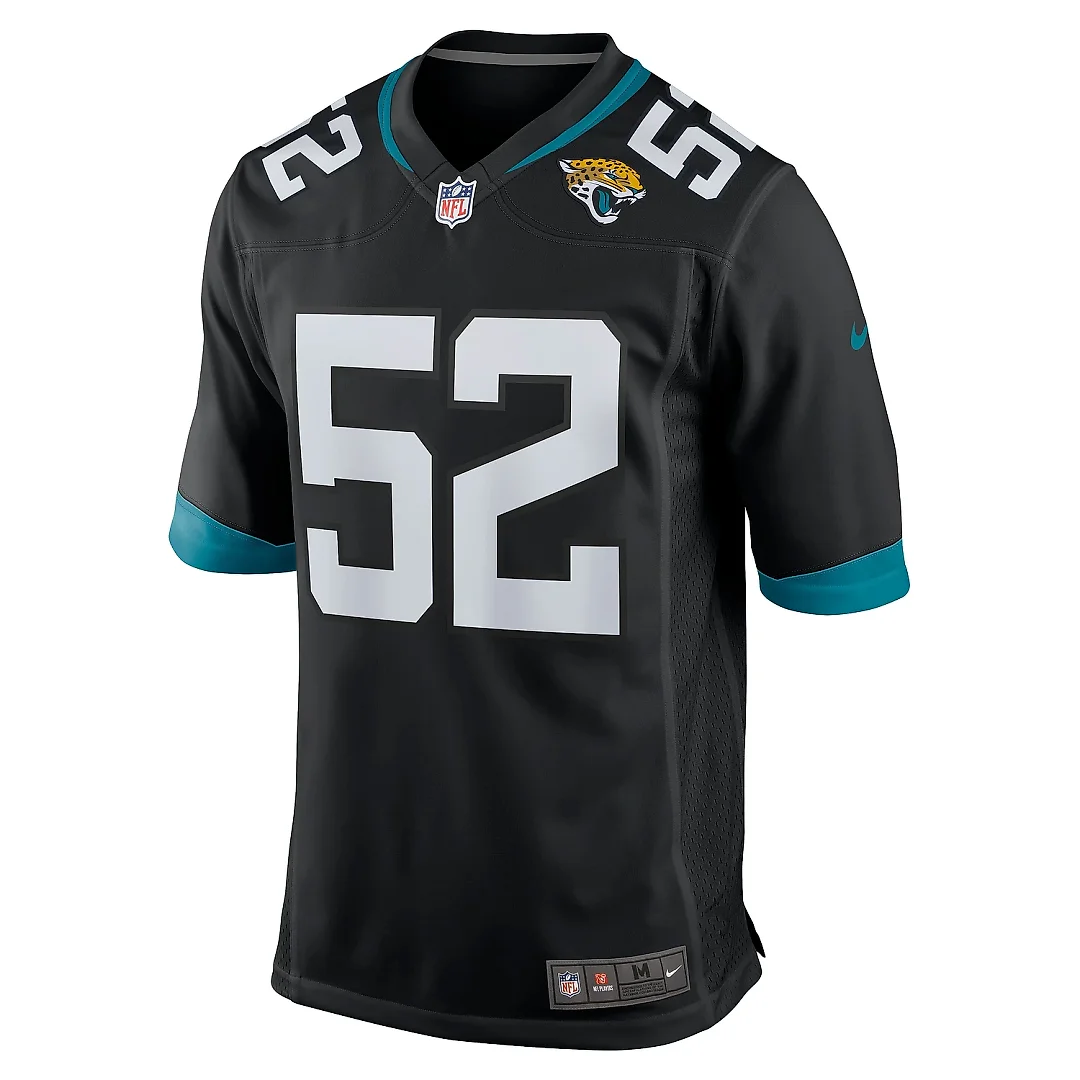 Zennovawear Men's Jacksonville Jaguars DaVon Hamilton Black Game Jersey