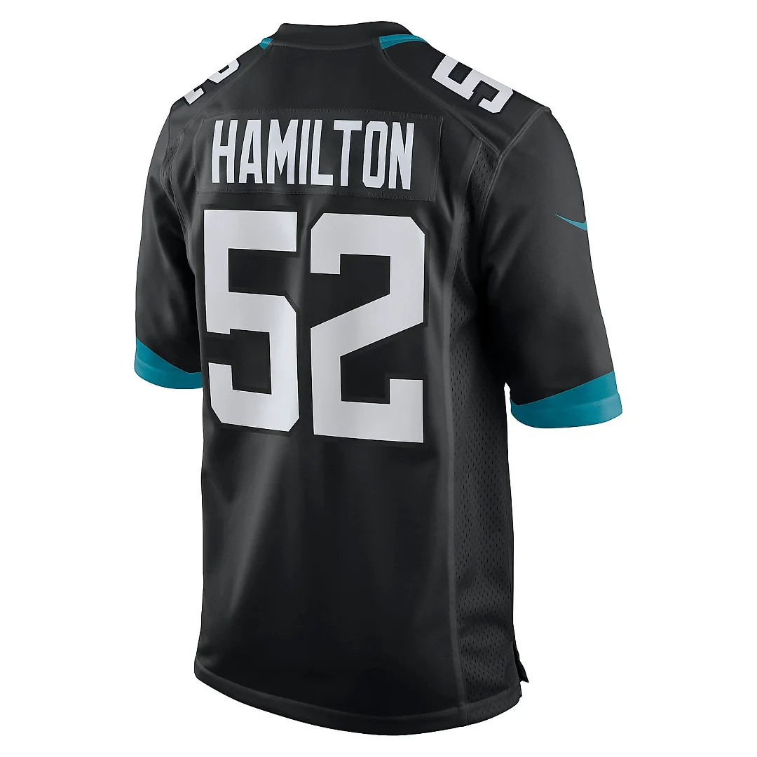 Zennovawear Men's Jacksonville Jaguars DaVon Hamilton Black Game Jersey