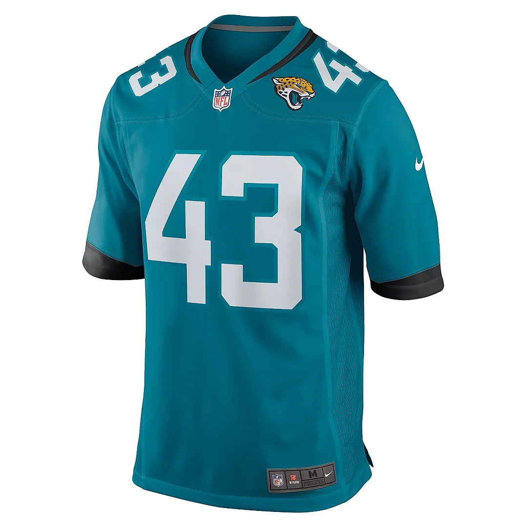 Zennovawear Men's Jacksonville Jaguars Derek Parish Teal Game Jersey