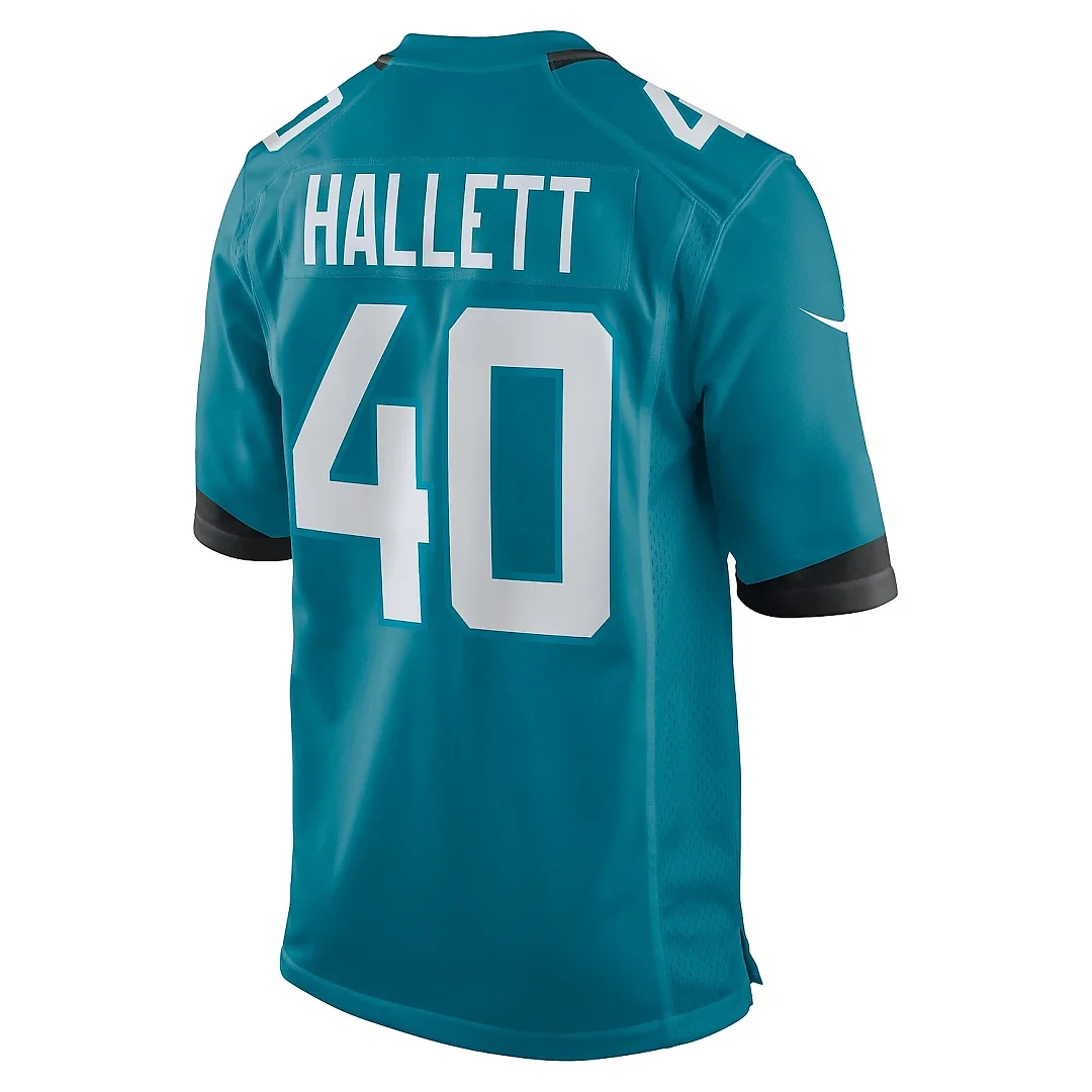 Zennovawear Men's Jacksonville Jaguars Erick Hallett Teal Game Jersey