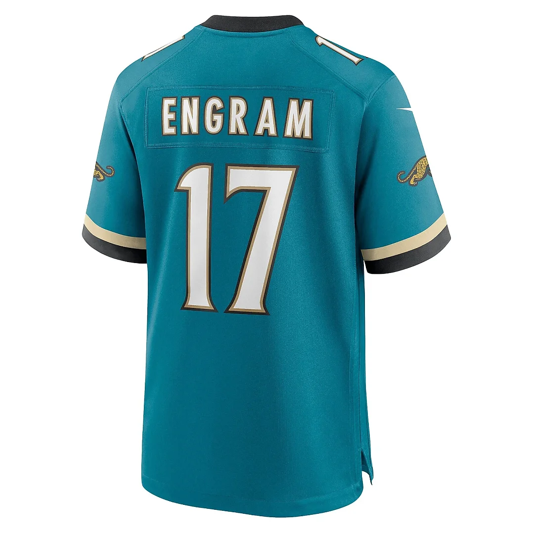 Zennovawear Men's Jacksonville Jaguars Evan Engram Teal Prowler Throwback Player Game Jersey